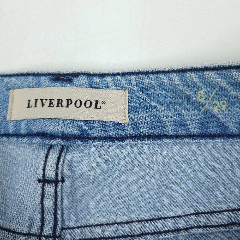 Liverpool The Boyfriend Crop Jeans NEW Embroidered 8 / 29 Light Wash Denim Capri - Picture 5 of 14